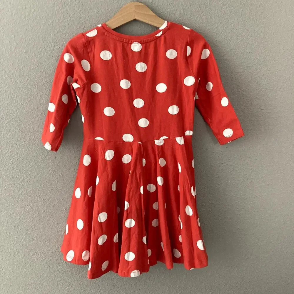 Mini Boden Polka Dot Skater Twirl Dress - Red White - 4-5Y